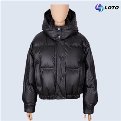 ブラック パファージャケット レディース